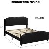 Bed Frame, Velvet Upholstered Platform Bed Frame with Riveted Decorative Headboard, No Box Spring Noiseless, Easy to Assemble - 2 of 4