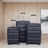 SEVOBAL Luggage 3 Piece Expandable Set with Spinner Wheels TSA Lock and Two Hooks for Travel, Black, 20.08"*11.61"*30.71" - 3 of 4