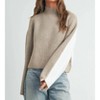 Women's Two Toned Turtleneck Sweater - Buttermelon - 4 of 4