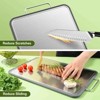 Double-Sided Stainless Steel Cutting Board, Scratch-Resistant, Rust-Resistant, Suitable for Meat, Vegetables & Fruits,with Juice Groove, Gray - 4 of 4