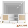 65 Inch Modern TV Stand with Rattan & Marble Finish - White & Gold Entertainment Center with Storage Doors & Shelves - 2 of 4