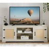 Wooakway Farmhouse Rattan TV Stand for TVs up to 70 Inches Console Table with 2 Storage Shelves Media Cabinet for Living Room - 3 of 4