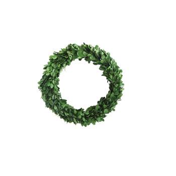 Storied Home Preserved Genuine Boxwood Wreath Green