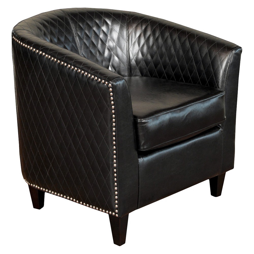 Photos - Chair Mia Quilted Club  Black - Christopher Knight Home