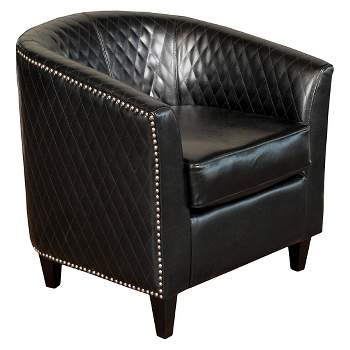 Mia Quilted Club Chair Black - Christopher Knight Home