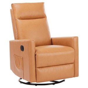 MAYEERTY Swivel Recliner Chair, Glider Single Chair for Living Room with Extra Large Footrest, High Back, Upholstered Deep Seat - 1 of 4