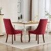 CENGHU Rayon Cloth Flocking Linen Dining Chairs Set of 2, Comfy Fabric Upholstered Accent Chairs with Curved Solid Wood Legs for Dining Room - 2 of 4
