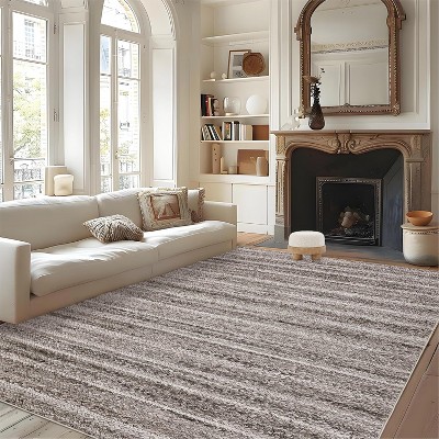 Washable Modern Plaid Rug – Foldable Thin Non-Slip Non-Shedding Easy-Care Carpet for Living Room Bedroom Kitchen Dining Room.