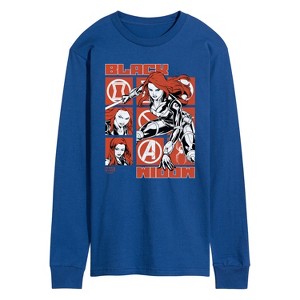Men's - Marvel - Black Widow Grid Long Sleeve Graphic T-Shirt - 1 of 4