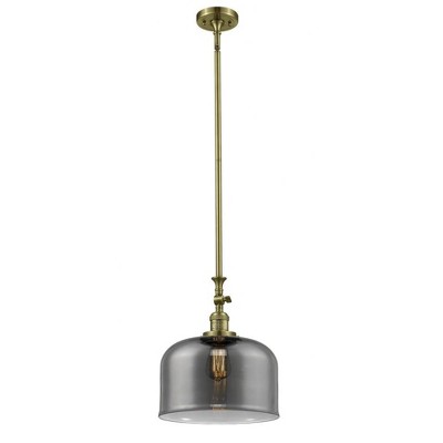 Bell - 1 Light Stem Hung Mini Pendant In Industrial Style-15 Inches Tall and 12 Inches Wide