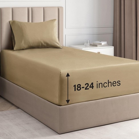 Cotton Fitted Sheet 18 - 24 Inch Extra Deep Pocket - Cgk Linens : Target