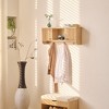 Nordlys Wall-mounted Wooden Coat Rack with 2 Doors Industrial Style Entry - 2 of 4