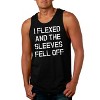 Mens I Flexed and the Sleeves Fell Off Tank Top Funny Sleeveless Gym Workout Shirt - Crazy Dog Men's Tank Top - 2 of 4