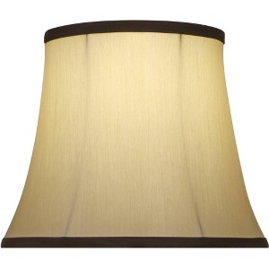 Stiffel Bell Lamp Shade Eggshell Silksheen Small 8" Top x 10" Bottom x 10" High Spider with Replacement Harp and Finial Fitting - 1 of 1