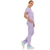 MediChic Women's V-Neck Scrub Set Straight Leg Six Pocket Cargo Scrub Pants with 4-Way Stretch Scrubs Sets - 3 of 4
