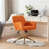35.4"Furniture Office Chair,Artificial rabbit hair Home Office Chair with Golden Metal Base,Pink - 3 of 4