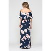 Hello Miz Women's Off Shoulder Ruffle Maternity Maxi Dress - 4 of 4