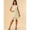 INSPIRE CHIC Women's Metallic Dot Print Sleeveless Ruffle Cocktail Skater Dress - 3 of 4