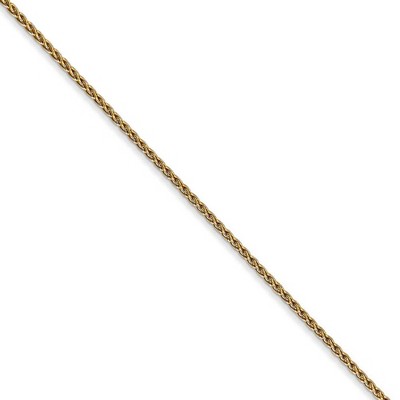 Black Bow Jewelry 1.2mm, 14k Yellow Gold, Solid Parisian Wheat Chain Necklace