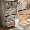 SinCiDo 32" Wide Farmhouse 6 Drawer Tall Dresser w/4 Solid Wood Feet, Rustic Column Decor Storage Chest for Bedroom, Living Room - 4 of 4