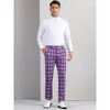 INSPIRE CHIC Men's Casual Flat Front Stretch Business Plaid Pattern Pants - 3 of 4