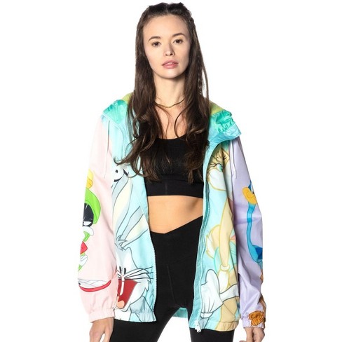 Members Only Women s Looney Tunes Colorblock Windbreaker Jacket