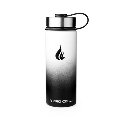 18oz Black and White Stainless Steel Insulated Water Bottle