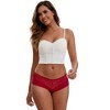 INSPIRE CHIC Women's Lace Ice Silk Hollow Out Mid Rise Comfort Boyshorts  Briefs - 4 of 4