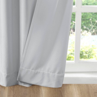 Light Grey Velvet Room Darkening Curtain Panels, 37"W x 95"L