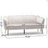 NicBex 3 Seater Sofa Couch with Deep Seat & Armrest Modern Upholstered Velvet Sofa with Metal Legs for Living Room - 3 of 4