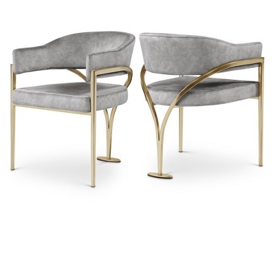 Meridian Furniture,Madelyn Velvet Dining Chair, Set of 2