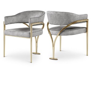 Meridian Furniture,Madelyn Velvet Dining Chair, Set of 2 - 1 of 4