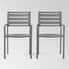 Cape Coral 2pk Aluminum Modern Dining Chairs - Gray - Christopher Knight Home - image 2 of 4