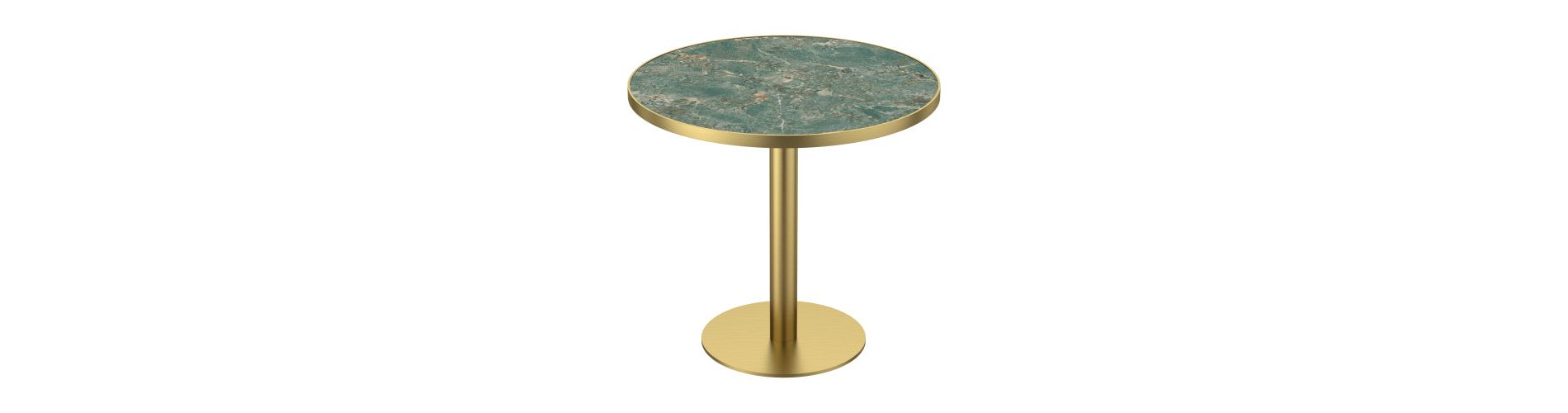 AEELLEEA 31.5-Inch Round Dining Table, Green Marble-Look Top with Gold Metal Pedestal Base, Modern Kitchen Table