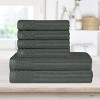 Modern Ribbed Cotton  Assorted Towel Set by Blue Nile Mills - 2 of 4