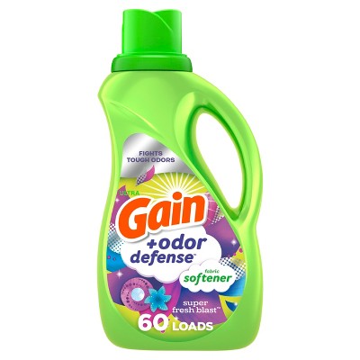 Gain + Odor Defense Liquid Fabric Softener, Super Fresh Blast Scent, 44 Loads, HE Compatible