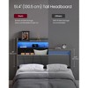 Queen Bed Frame with 51.4-Inch Tall Storage Headboard,Bed Frame Queen Size, with 4 Storage Drawers on Wheels, LED Lights, Charging Station, Gray - 2 of 4