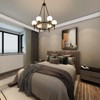 PAKOKULA Modern 6-Light Black Sputnik Chandelier with Globe Frosted Glass Shade - 3 of 4