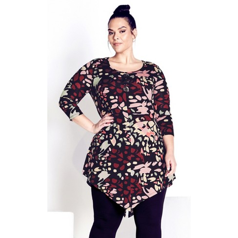 Zim & Zoe | Women's Plus Size Rylee Hacci Print Tunic - Black Butterfly ...