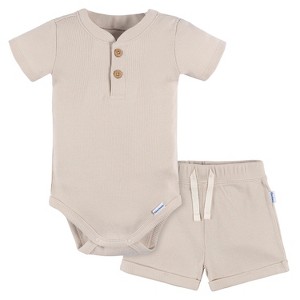 Gerber Baby Boys' 2-Pack Bodysuit and Shorts Set - 1 of 4