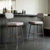 Leovsnove 360 ° Rotating Bar Chair Bar Stool bar stools set of 2 piece set with leather cushions and iron brackets - 3 of 4