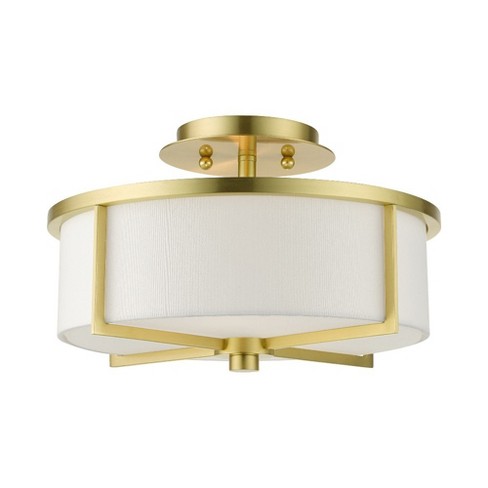 Livex Lighting Wesley 2 - Light Semi-Flush Mount in  Satin Brass - image 1 of 2