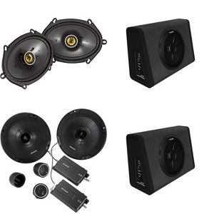 Kicker (2) 11PT250 Powered Sub Enclosure & 46CSS674 6.75" Component, 46CSC684 6x8" Bundle - 1 of 4