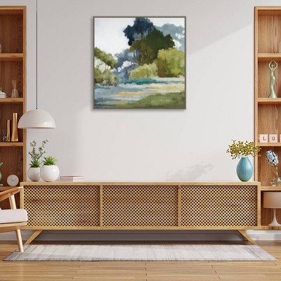 32" x 32" Green and Blue Landscape Canvas Print