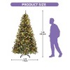 6ft/7.5ft/9ft Christmas Tree with Remote Control with Partially Frosted Tips, Pine Cones & Red Berries,LED Lights with 11 Modes for Home - 2 of 4