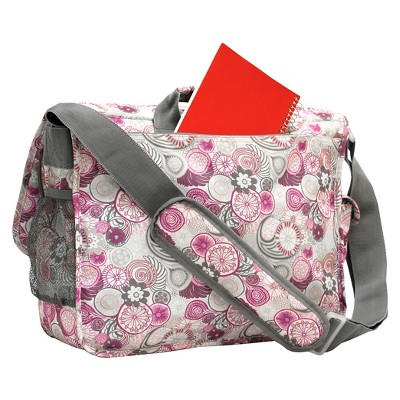 J World Thomas Laptop Messenger Bag- Floral Pink, MultiColored