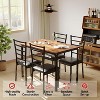5-Piece Square Dining Table Set with 4 Chairs - Space-Saving Metal Frame & MDF Tabletop - Perfect for Small Spaces- Easy to Assemble - 3 of 4