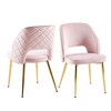 CAVINAS Boucle Armless Living Room Chairs Set of 2,Dining Chairs with Metal Legs and Hollow Back for Dining Room,Kitchen - 2 of 4