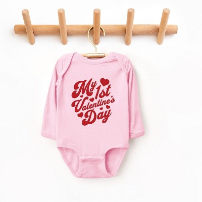 The Juniper Shop First Valentine's Cursive Baby Long Sleeve Bodysuit