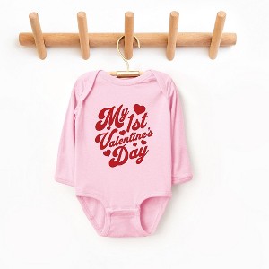 The Juniper Shop First Valentine's Cursive Baby Long Sleeve Bodysuit - 1 of 3
